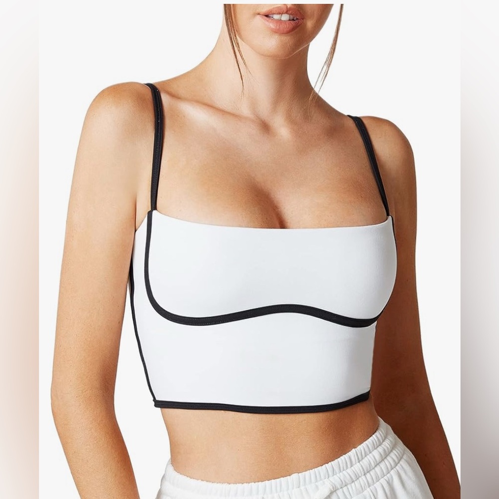 Move With You (looks like ALO)
Sleeveless Spaghetti Strap Padded Sports Bra